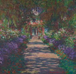 Een laan in Monets tuin in Giverny