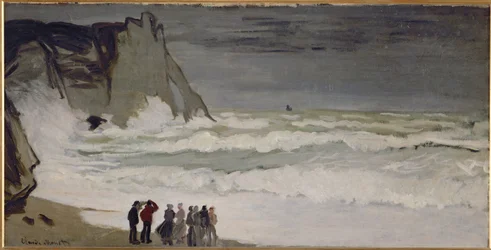 Grote zee in Etretat (olieverf op doek)