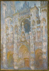 La Cathedrale de Rouen, ochtendzon, blauwe harmonie (olieverf op doek)