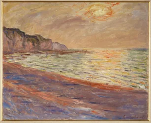 Het strand van Pourville, ondergaande zon