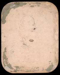 Monet - Schets van een mannenhoofd in profiel (verso), 1855-56, 1933.894