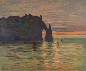 Zonsondergang bij Étretat, 1883