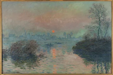 Zonsondergang op de Seine bij Lavacourt, wintereffect