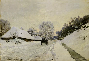 De kar, of weg onder sneeuw in Honfleur, 1865