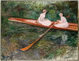 De roze roeiboot