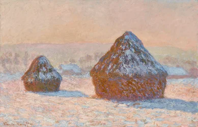 Korenstapels, sneeuweffect, ochtend (Meules, Effet de Neige, Le Matin)