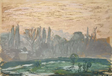 Winterlandschap met Avondlucht