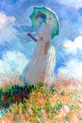 Vrouw met parasol naar links gewend, 1886