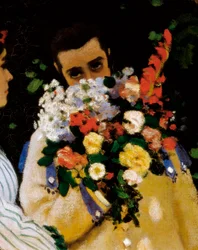 Vrouwen in de tuin, detail