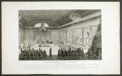 Vergadering van opmerkelijke personen, gehouden in Versailles, uit de serie Tableaux historiques de la Révolution française