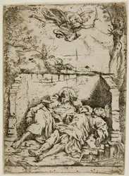 De lichamen van de heiligen Petrus en Paulus in hetzelfde graf