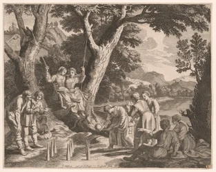 Jeu de boules, Plaat 9 uit Pastorales