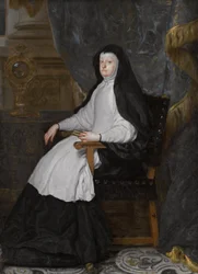 Duits: Maria Anna von Österreich, Gemahlin König Philipps IV von Spanien, als Witwe Mariana van Oostenrijk, gemalin van koning Filips IV van Spanje, als weduwe