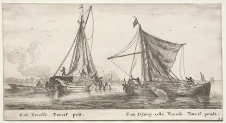 Verschillende Schepen en Uitzichten van Amsterdam (Verscheÿde Schepen en Gesichten van Amstelredam), Deel II: Een Friese Turf Schuit. De Dÿnop, bij de Veensche Turf Vijver