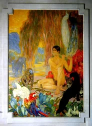 Zoologie, decoratief schilderij in de 