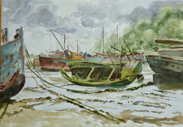 Wrakken bij Pin Mill