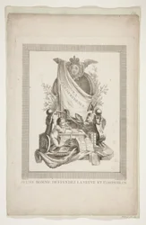 Elf bladen uit Nouveaux Trophees et Cartouches representant les arts et les sciences