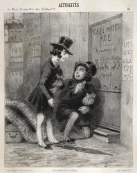 Actualités: Hé mijn oude! zo doen we tegenwoordig zaken! we plakken..., 1841
