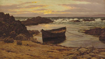 Zonsondergang boven de kust