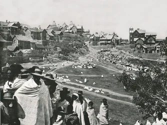 De Kabary-vlakte, Andohalo, Antananarivo, Madagaskar, 1895