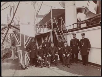 Cunard Line, S.S. "Umbria", c.1897 (zwart-wit foto)
