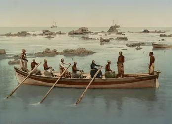 Bootmannen, Jaffa, Israël, c.1890-1906
