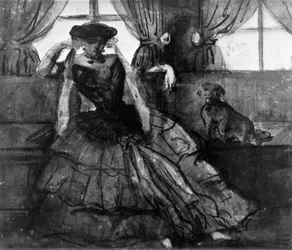Een dame met haar hond, 19e eeuw, 1930