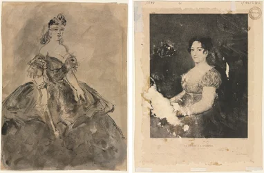Op het bal (recto); La femme à l