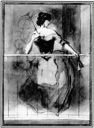 Dame op een Balkon, 19e eeuw, 1930
