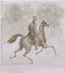 Man op dravend paard