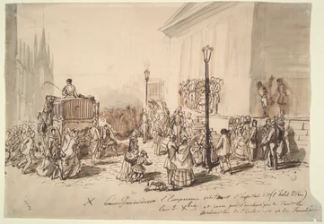 Ontvangst van keizer Napoleon III in het ziekenhuis