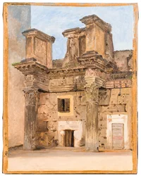 Een gedeelte van de muur bij het Forum van Nerva in Rome