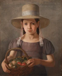 Meisje met Fruit in een Mand