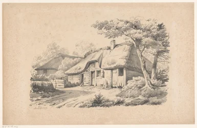 Boerenhoeve met rieten dak Het Landschap (serie titel)