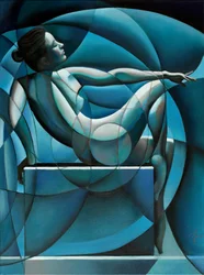Abstracte blauwe vrouw