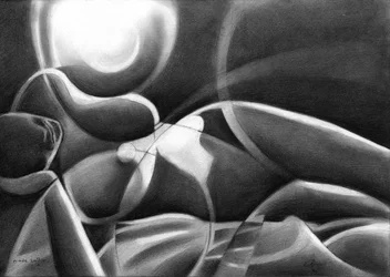 Abstracte liggende vrouw