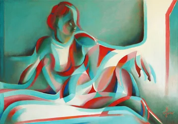 Abstracte liggende vrouw