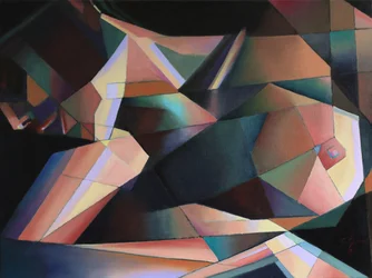 Kleurrijk geometrisch naakt