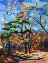 Kleurrijk boslandschap
