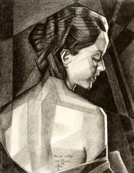 Contemplatief geometrisch portret