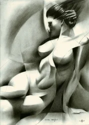 Dramatisch abstract naakt