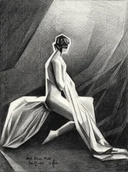 Gedrapeerd Art Deco-beeld