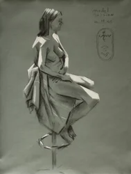 Studie naar een gedrapeerde figuur