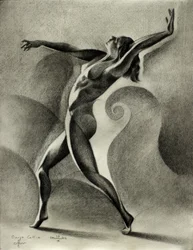 Dynamische naakte danseres