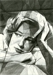 Expressief geometrisch portret