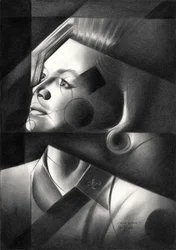 Geometrisch vrouwenportret