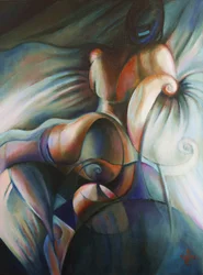 Zachte, abstracte omhelzing
