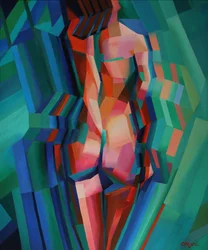 Levendige kubistische figuur