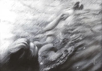 Vrouw die uit het water komt