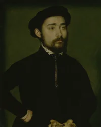 Portret van een Man met een Handschoen